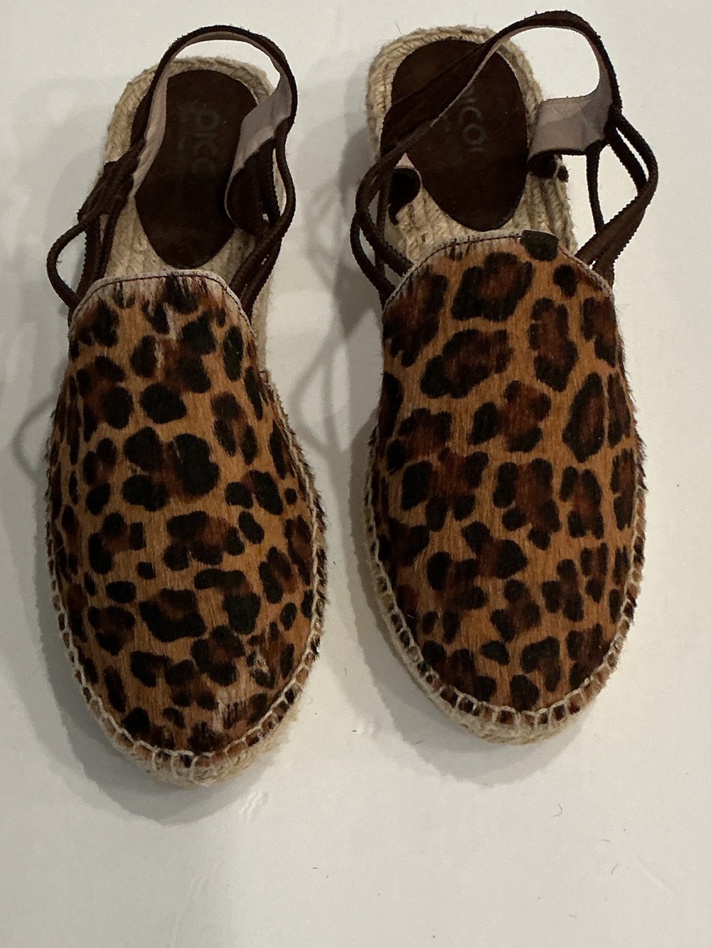 Calvados Picon Leopard  Print Calf Hair Espadrille Sandals Size 8 *READ*